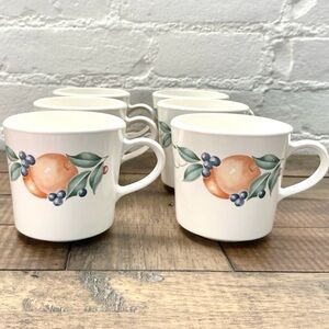 Vintage CorningWare Coffee Cups Set of Six USA Made